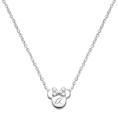 Mini Sliding Miss Mouse Necklace for Teens (Includes Chain &amp; FREE Engraving) - Sterling Silver