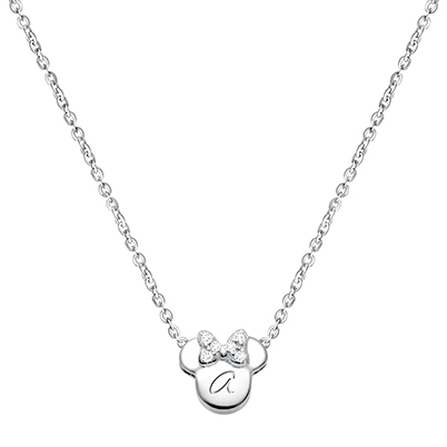 Mini Sliding Miss Mouse, Engraved Mother&#039;s Necklace for Women (FREE Personalization) - Sterling Silver