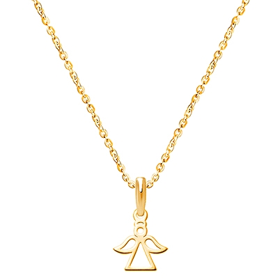 Angel of Heaven, Communion Children&#039;s Necklace for Girls - 14K Gold