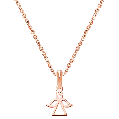 Angel of Heaven, Children&#039;s Necklace for Boys (Includes Chain) - 14K Rose Gold