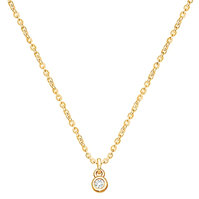 My 1st Diamond, Teen&#039;s Necklace with Genuine Diamond (Includes Chain) - 14K Gold