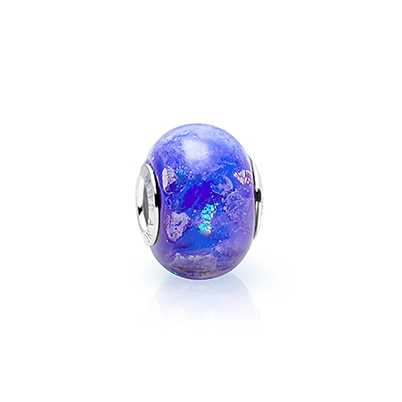 Night Owl, Sterling Silver and Lotus Blue Murano Glass (Hand Made in Italy) - Children&#039;s Adoré™ Charm
