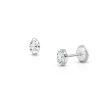 14K White Gold Earrings for Children & Babies