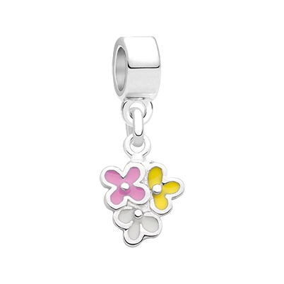 Pocket Full of Posies, Sterling Silver and Enamel Flowers - Children&#039;s Adoré™ Dangle Charm