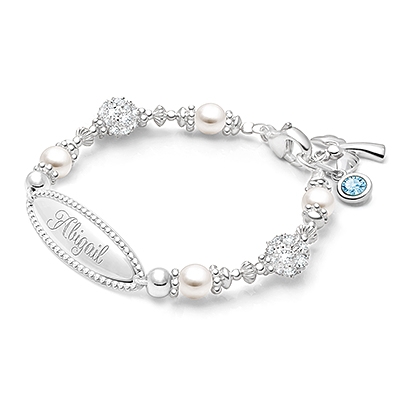 Baby name deals bracelet silver