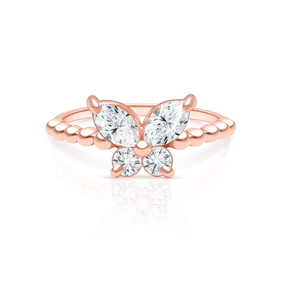 Rosabella™ Butterfly, Clear CZ Children&#039;s Ring for Girls - Sterling Silver