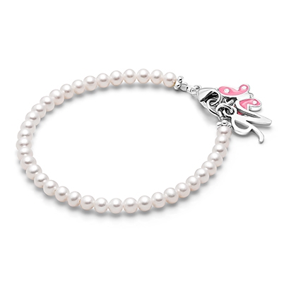 3mm Cultured Pearls, Baby/Children&#039;s Beaded Bracelet for Girls - Sterling Silver