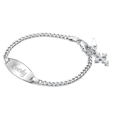 Classic Baby/Children&#039;s Engraved ID Bracelet - Sterling Silver