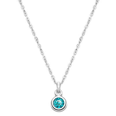 tB® Birthstone, Children&#039;s Personalized Necklace for Girls (All 12 Crystal Birthstones Available) - Sterling Silver