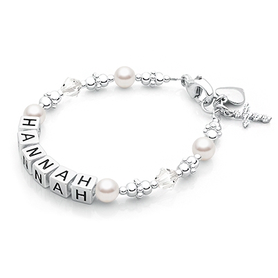 Baby's Personalised Silver Christening Bracelet By Hurleyburley Junior |  notonthehighstreet.com