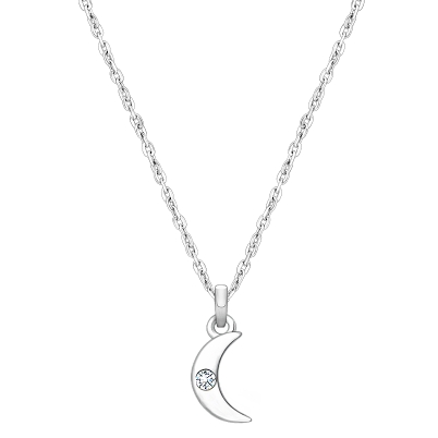 Over the Moon, Children&#039;s Necklace for Girls - Sterling Silver