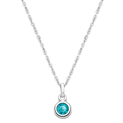 tB® Birthstone, Children&#039;s Personalized Necklace for Girls (All 12 Crystal Birthstones Available) - Sterling Silver