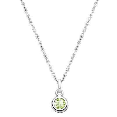 tB® Birthstone, Children&#039;s Personalized Necklace for Boys (All 12 Crystal Birthstones Available) - Sterling Silver