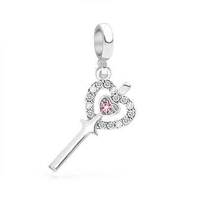 Every princess needs a little magic! Girl&#039;s fairy godmoher wand charm &amp; pendant