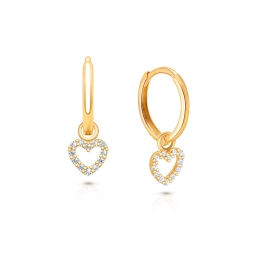 送税込【AMY O】Dangling Heart Pave Huggie Hoops (4色) 国内発 11mm-classic-hoops-pave-heart-