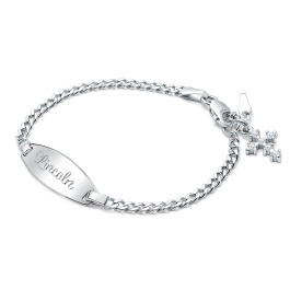 Classic Baby Children s Engraved ID Bracelet for Boys Sterling Silver
