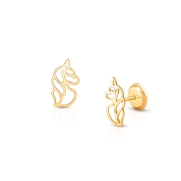 Real gold unicorn earrings new arrivals