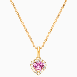 Blissful Heart, Halo Necklace, Mother&#039;s Necklace (Includes Chain) - 14K Gold