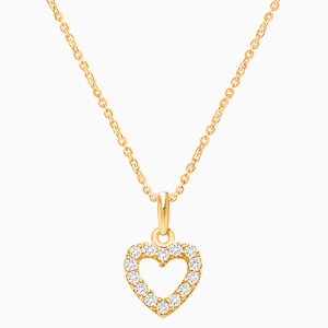 Pure Splendor Heart with Genuine Diamonds Mother&#039;s Necklace (Includes Chain) - 14K Gold