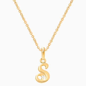 14K Gold &amp; Genuine Diamond Initial Pendant for Mothers