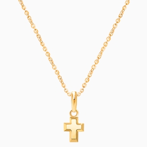 (OLD) Simple Cross, Teeny Tiny Mother&#039;s Necklace for Women - 14K Gold