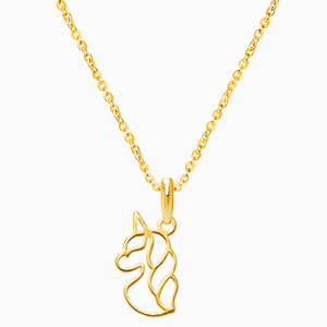 Unicorn Dreams, Children&#039;s Necklace for Girls - 14K Gold