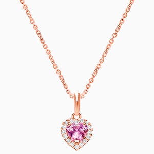 Blissful Heart, Halo Necklace, Children&#039;s Necklace (Includes Chain) - 14K Rose Gold