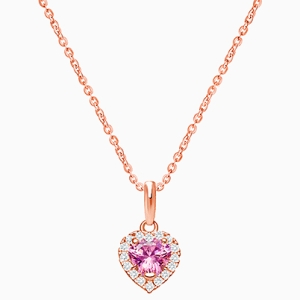 Blissful Heart, Halo Necklace, Children&#039;s Necklace (Includes Chain) - 14K Rose Gold