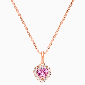 Blissful Heart, Halo Necklace, Teen&#039;s Necklace (Includes Chain) - 14K Rose Gold