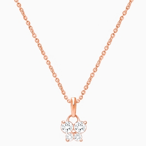 Butterfly Light, Pavé CZ Children&#039;s Necklace for Girls - 14K Rose Gold