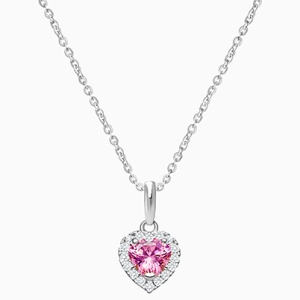 Blissful Heart, Halo Necklace, Children&#039;s Necklace (Includes Chain) - 14K White Gold