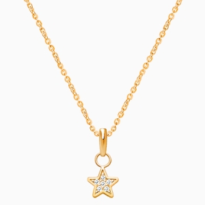 Starlight, Pavé CZ Star, Teen&#039;s Necklace for Girls - 14K Gold