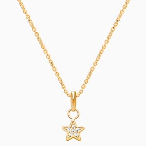 Starlight, Pavé CZ Star, Teen&#039;s Necklace for Girls - 14K Gold