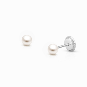 Girls' Classic Polished Ball Screw Back Sterling Silver Earrings