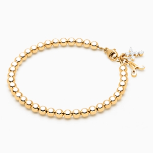 4mm Tiny Blessings Beads, Teen&#039;s Beaded Bracelet - 14K Gold
