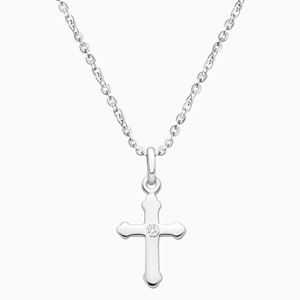 A Child&#039;s Faith, Children&#039;s Cross Necklace for Boys - Sterling Silver