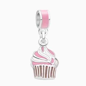 Happy Birthday!, Sterling Silver and Enamel Cupcake - Adoré Pendant