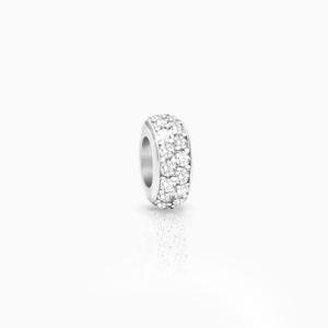 Let Your Light Shine, Sterling Silver and Clear CZ Sparkling Lights Pavé Rondel - Adoré Charm