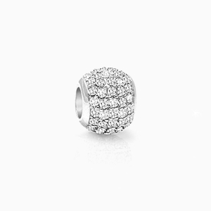 Kingdom of Heaven, Sterling Silver and Clear CZ Sparkling Lights Pavé Round - Adoré Charm