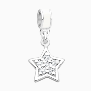 Star of Wonder, Sterling Silver Clear Pavé CZ Star - Adoré™ Pendant