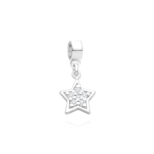 Enlarged to Show Detail Adoré&trade; Charm Shown with Silver Bail
