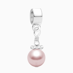 Real Pink Pearl, Sterling Silver and AAA Grade Round Cultured Pearl - Adoré Pendant