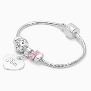 Adoré™ 3 Charm Starter Set, Baby/Children&#039;s Engraved Charm Bracelet for Girls - Sterling Silver