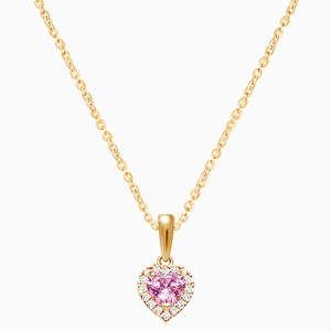 Blissful Heart, Halo Necklace, Teen&#039;s Necklace (Includes Chain) - 14K Gold