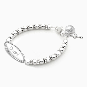 Boy&#039;s Classic Silver Baby/Children&#039;s Engraved Bracelet