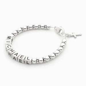 Boy&#039;s Classic Silver Baby/Children&#039;s Name Bracelet