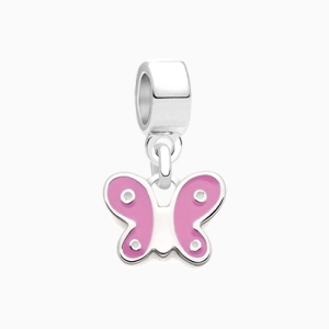 Butterfly Beauty, Sterling Silver with Pink Enamel Butterfly - Children&#039;s Adoré™ Dangle Charm