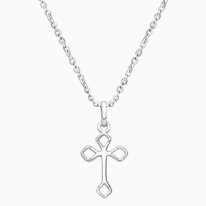 Diamond Point Cross, Children&#039;s Necklace for Boys - Sterling Silver