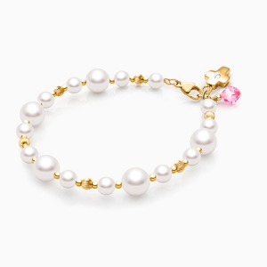 Divine Pearls, Teen&#039;s Beaded Bracelet for Girls - 14K Gold