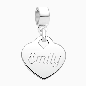 A Girl&#039;s Heart, Sterling Silver with  FREE Engraving of Her Name, Initial or Monogram - Adoré Pendant